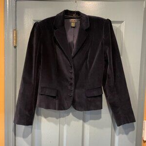 Charter Club vintage navy blue velvet blazer, sz 10, never worn, exc. condition